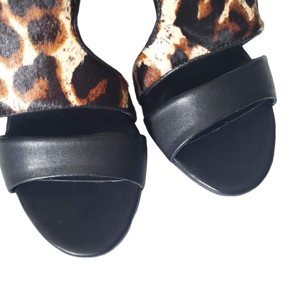 Sandro Paris Alessia Heels Brown Leather Caged Gladiator Animal Print Size 37 6 - Picture 15 of 16